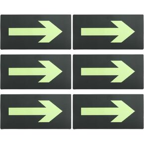 PATIKIL Glowing Arrow Sticker, 6 Pack Go Straight Directional Sign Adhesive Removable Floor Decal for Floor Wall Marking, Green