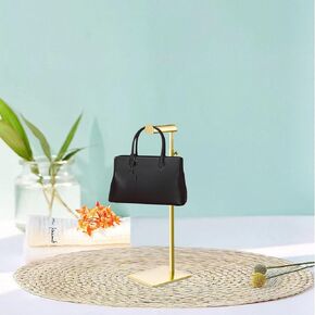1 Pack Adjustable Height Purse Display Stands, Stainless Steel Handbag Display Stand, Single Hanging Rack for Boutique Store,Gold