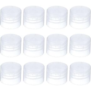 PATIKIL 28/410 Replacement Flip Caps, 12Pcs Inner Dia 1.1" Plastic Reusable Non-Spill Bottle Lid for Paint Dispensing Squeeze Shampoo Drinking Bottles, White