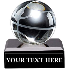 Crown Awards Crystal Basketball Trophies, 3" Mini Crystal Basketball Pedestal Trophy, Great Basketball Coach Gifts Prime