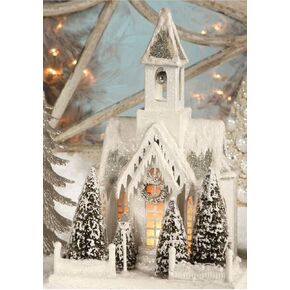 Christmas Decor - Bethany Lowe Designs - Large Ivory Church