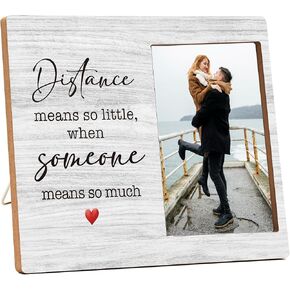 Long Distance Relationship Picture Frame, Photo Frame Gifts for Long Distance Couples Girlfriend Boyfriend Lover, Parting Gift for Her Him, Distance Means So Little When Someone Means So Much -D(04)