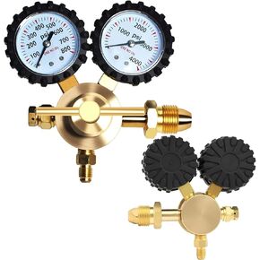 2 Piece Dual Welding Gas Gauges Oxygen (CGA-540) and Acetylene (CGA-510) Regulators Combo（Two-piece suit ）
