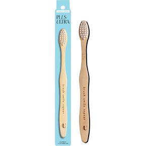 Plus Ultra Kids Bamboo Toothbrush - Biodegradable, Eco-Friendly and BPA Free Soft Bristle Toothbrush - Dentist-Approved All-Natural Toothbrush with “Brush Smile Repeat" Etched on Handle - 1 Pack
