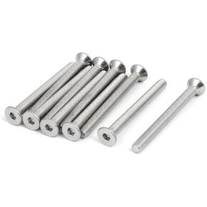 uxcell M6x65mm 304 Stainless Steel Flat Head Hex Socket Cap Screws DIN7991 10pcs