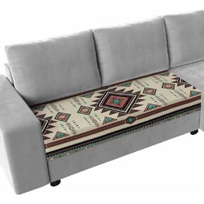 Native American Western Sofa Couch Cushion Covers Washable, Removable Stretchable Sectional Couch Covers Slipcovers for L & T Shape Sofa Furniture Protector S Size 3 pcs Southwest Mexican Boho Brown
