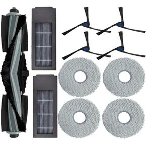Replacement Accessories for ECOVACS DEEBOT X2 / X2 Pro / X2 Omni Robot Vacuum Robot Vacuum 1 Main Brush 4 Side Brush 2 Filter 4 Mop Pad Parts (11 Pack)