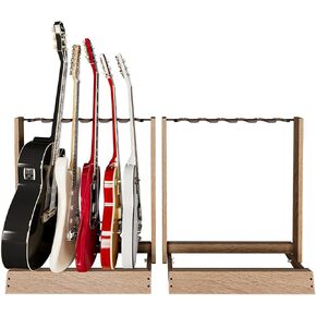 String Swing Guitar Floor Stand Two Pack Holds a Total of 12 Electric or 6 Acoustic Guitars- Hand Welded Steel and Hardwood - Made in The USA (CC34X2)