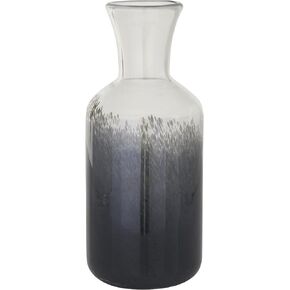 The Novogratz Glass Decorative Vase Ombre Centerpiece Vase, Flower Vase for Home Decoration 6" x 6" x 13", Gray