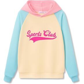 Hoodie Sweatshirts for Girls - Soft Long Sleeves Pullover Shirt Stylish Smiling Face Size 6-18