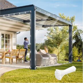 3 x 10 ft Clear Waterproof Tarp, PVC 11.8 Mil Tarpaulin with Grommets and Cable Tie, Duty Heavy Tear Resistant Cover for Camping, Plants Greenhouse, Cars, Patio and Pavilion