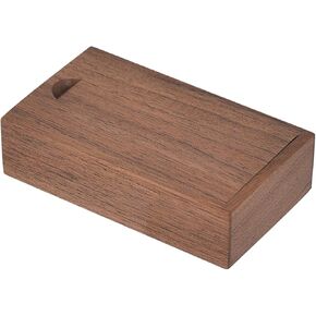 Fire Stone 1 Pcs Small Rectangle Wooden Box with Slide Lid, Natural Wood Container, Crafts DIY/Hobbies/Home Storage Box, for Christmas/Wedding/Party Gift Box -3.66 x 2.12 x 0.98inch (Brown)