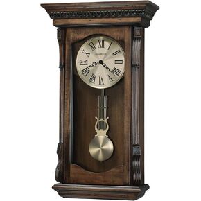 Howard Miller Albert Wall Clock II 549-507 – Acadia Finish with Quartz, Triple-Chime Movement