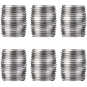 PIPE DÉCOR 1 in. x Close Galvanized Steel Nipple, Pre-Cut, for DIY Furniture Building and Regular Plumbing Applications, 6 Pack