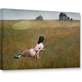 Niwo ART - Christina's World, World's Most Famous Paintings Series, Canvas Wall Art Home Decor, Gallery Wrapped, Stretched, Framed Ready to Hang (18"x12"x1.5")