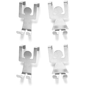 4Pcs Creative Cartoon Humanoid Door-Back Hook, Seamless and Nail-Free Hook for Many Things