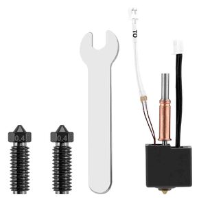 3D Printing Extruder Hotend Kit, Extruder Print Head with Silicone Case Heating Block Hotend with Nozzle Wrench Accessories Hot End Parts Combo Supplies Compatible with Kobra 3 3D Printer