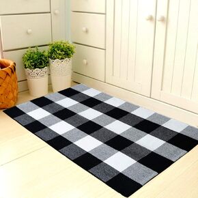 Outdoor or Indoor Buffalo Plaid Welcome Doormat 2' x 3' Buffalo Checkered Rugs Machine Washable Rug Front Porch/Floor/Bedroom/Living Room