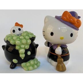 Blue Sky Clayworks Hello Kitty Halloween Cauldron Salt and Pepper, Set of 2, Kitchen Accessories