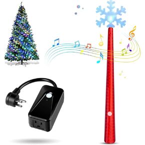 Magic Light Wand, Wireless Remote Control Outlet for Christmas String Lights and Decorations Lights, Remote Magic Wand Switch Kit with Music, Ideas for Kids/Friends/Family (Pink)