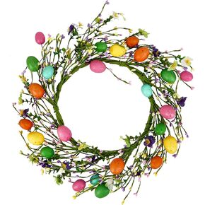 18Inch Christmas Wreath, Artificial Prelit Christmas Wreath with Lights for Door, Battery Operated Lighted Indoor Christmas Wreath