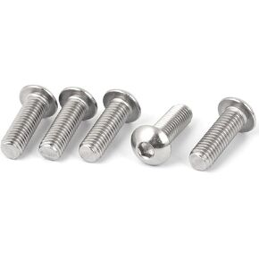 uxcell M10 x 30mm Stainless Steel Button Head Socket Cap Screw 5 Pcs