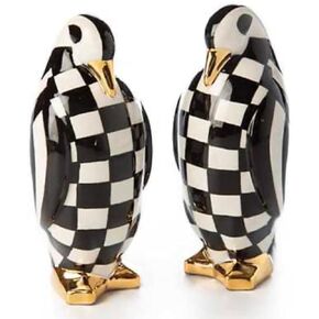 MacKenzie-Childs Checkmate Penguin Salt & Pepper Set