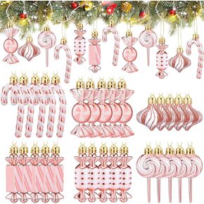 30 Pcs Christmas Candy Ornaments Peppermint Candy Cane Christmas Decorations Plastic Lollipop Christmas Hanging Ornaments with Rope for Xmas Holiday Party Supplies(Black White)