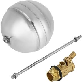 Float Ball Valve, High Pressure Brass Float Valve, Stainless Steel Ball-Cock Valve with DN15 G1/2 Brass Male Thread Water Sensor