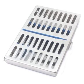Stainless Steel Autoclave Dental Surgi Sterilization Cassette Tray for 10 Instruments (Laja imports Brand)