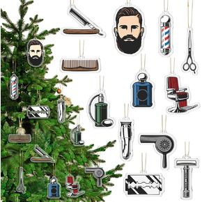 Yookeer 24 Pcs Acrylic Hair Stylist Christmas Ornament Christmas Tree Ornaments Hairdresser Gifts Hair Stylist Gifts Christmas Decoration Car Pendant for Xmas Crafts Decor (3.15 Inches,Hairdresser) in Kuwait