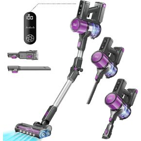 Gevi Cordless Carpet Vacuum Cleaner for Home, Ultra Long Battery Life Stick Vacuum with Bendable Wand, 100,000RPM Deap Clean Vacuum for Hardwood Floor, Carpet & Pet Hair