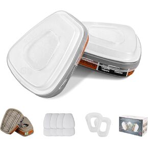6001 Filter Cartridges for Respirator Mask with Filters, Dust-Proof, Painting-Proof, Organic Vapor, Pollen and Chemical Cartridges Brown
