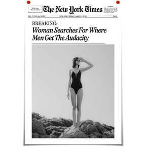 Vintage Canvas Wall Art Trendy The New York Times Poster Funky BreakingWoman Searches For Where Men Get The Audacity Black and White Newspaper Wall Decor for Living Room Bedroom