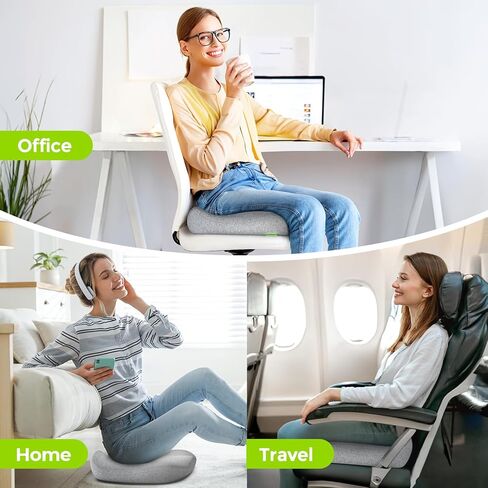 AUVON Multi-Layer Seat Cushion for Ideal Support & Softness, Memory Foam Coccyx Cushion with Cooling Gel for Sciatica & Tailbone Pain Relief, Back Relief Desk Chair Cushion for Office Chair, Car Seat in Kuwait