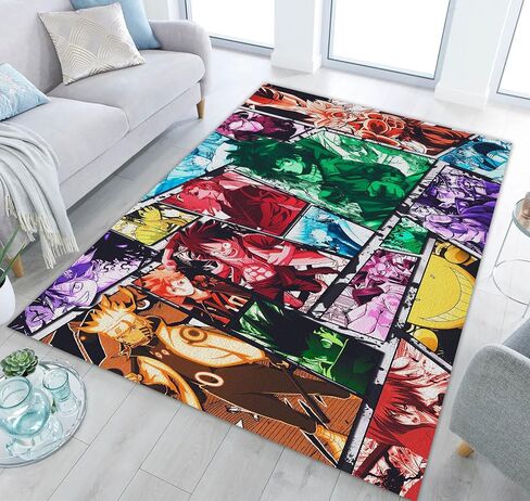 Anime Area Rugs Anime Characters Carpet Playroom Carpets Inspired by Games & Anime Decor for Gamers for Children's Room Livingroom Bedroom Anime Decor Floor Mat 3' x 4' in Saudi Arabia