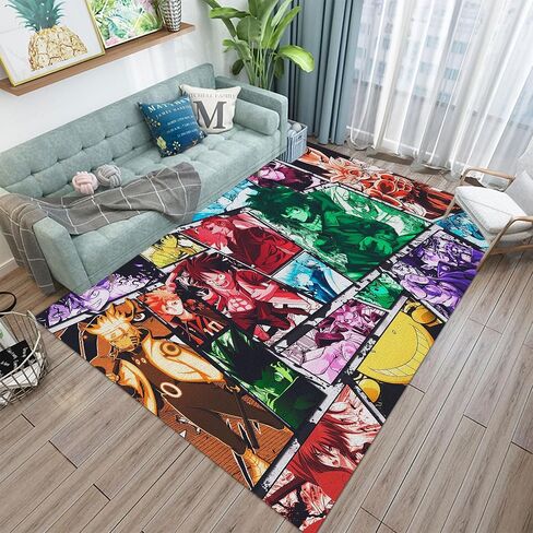 Anime Area Rugs Anime Characters Carpet Playroom Carpets Inspired by Games & Anime Decor for Gamers for Children's Room Livingroom Bedroom Anime Decor Floor Mat 3' x 4' in Saudi Arabia