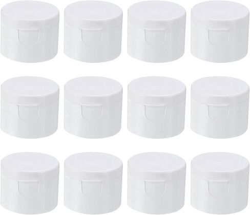 PATIKIL 28/410 Replacement Flip Caps, 12Pcs Inner Dia 1.1" Plastic Reusable Non-Spill Bottle Lid for Paint Dispensing Squeeze Shampoo Drinking Bottles, White in Saudi Arabia