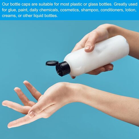PATIKIL 28/410 Replacement Flip Caps, 12Pcs Inner Dia 1.1" Plastic Reusable Non-Spill Bottle Lid for Paint Dispensing Squeeze Shampoo Drinking Bottles, White in Saudi Arabia
