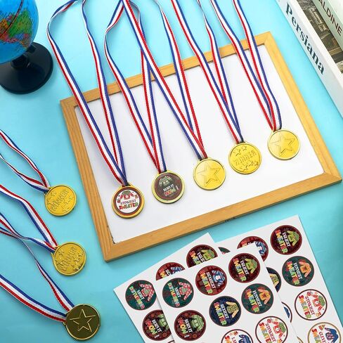 48 قطعة من Remuuly سترة قبيحة لعيد الميلاد وميدالية وكأس عيد الميلاد القبيحة سترة مسابقة جوائز ميدالية مع شريط للرقبة و48 قطعة من ملصقات سترة قبيحة لحفلات العطلات in Kuwait