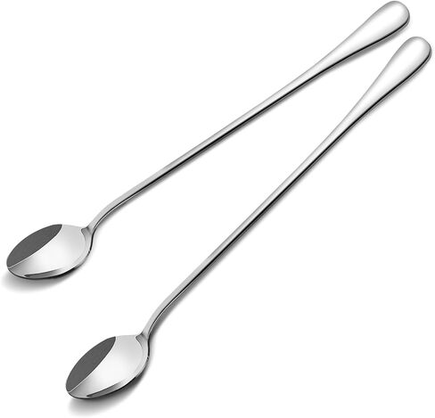 Long Handle Spoon, Coffee Stirrers 9-inch Ice Tea Spoon Premium Stainless Steel Iced Teaspoon for Mixing Cocktail Stirring Milkshake Coffee Bar, 2 PCS in Saudi Arabia