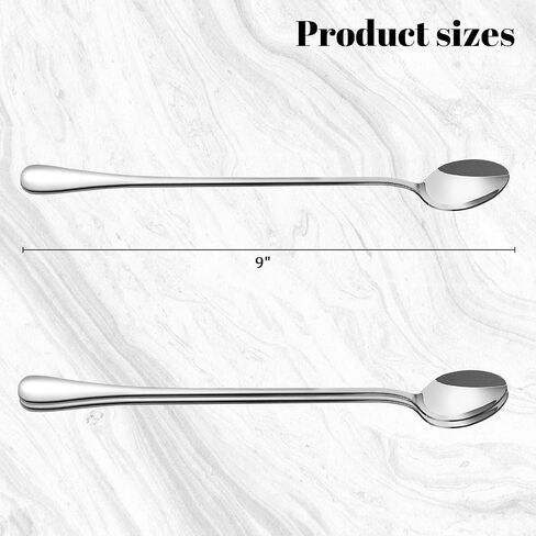 Long Handle Spoon, Coffee Stirrers 9-inch Ice Tea Spoon Premium Stainless Steel Iced Teaspoon for Mixing Cocktail Stirring Milkshake Coffee Bar, 2 PCS in Saudi Arabia