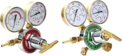 مجموعة من قطعتين من أجهزة قياس غاز اللحام المزدوجة الأكسجين (CGA-540) والأسيتيلين (CGA-510) (بدلة من قطعتين) in Saudi Arabia