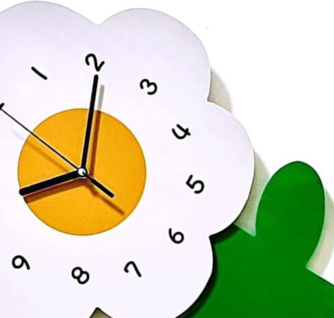 Serlium Modern Decorative Clock Flower Shaped Wall Clocks for Kids Cartoon Cute Exquisite Silent Wall Clock for Living Rooms Offices(30 * 40cm) in Saudi Arabia