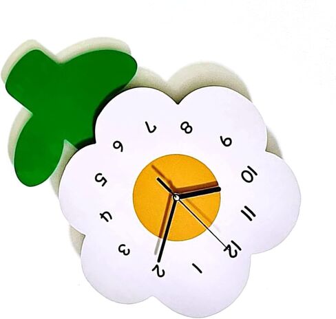 Serlium Modern Decorative Clock Flower Shaped Wall Clocks for Kids Cartoon Cute Exquisite Silent Wall Clock for Living Rooms Offices(30 * 40cm) in Saudi Arabia