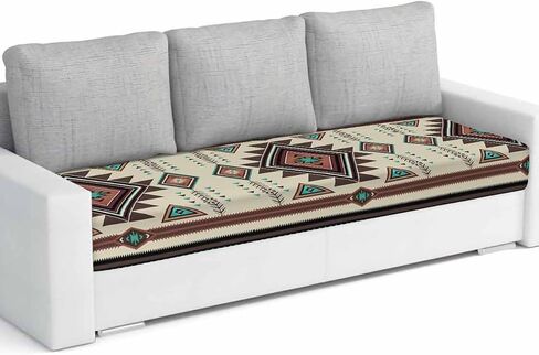 Native American Western Sofa Couch Cushion Covers Washable, Removable Stretchable Sectional Couch Covers Slipcovers for L & T Shape Sofa Furniture Protector S Size 3 pcs Southwest Mexican Boho Brown in Saudi Arabia