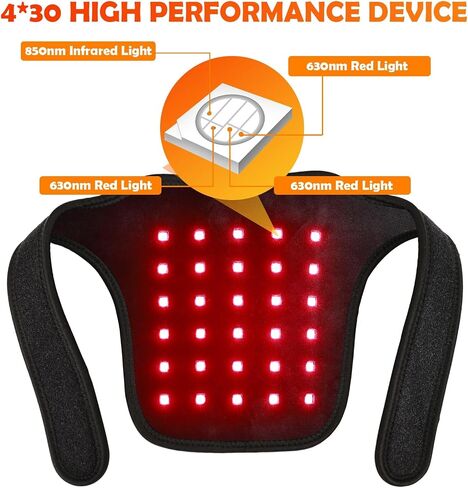 UTK Blue & Red Light Therapy for Neck, 660&850nm Near Infrared Light Therapy Neck Wrap Belt for Joint Muscle Pain Relief, Red Light Therapy Device at Home Office,Pulse Mode for Deep Tissue in Saudi Arabia
