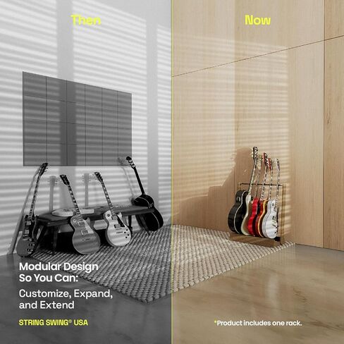 String Swing Guitar Floor Stand Two Pack Holds a Total of 12 Electric or 6 Acoustic Guitars- Hand Welded Steel and Hardwood - Made in The USA (CC34X2) in Kuwait