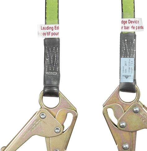 Peakworks Fall Protection Dual Self Retracting Lifeline (SRL), 2 Snap Hooks, Tie-Back Style, 9 ft. Length, Black/Green, V845528009TB in Saudi Arabia