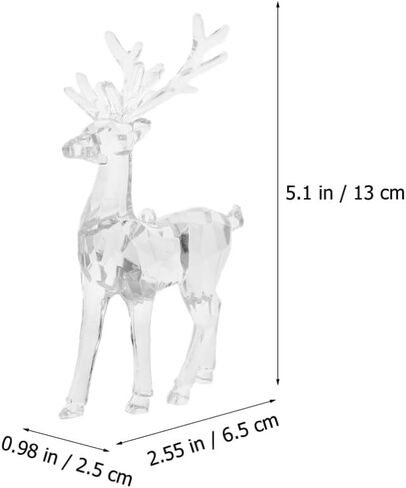 Didiseaon 4 قطع عيد الميلاد الاكريليك تمثال الرنة واضح يقف الغزلان تمثال الأيائل الحيوان النحت لعيد الميلاد حزب عشاء الطاولة المركزية in Kuwait